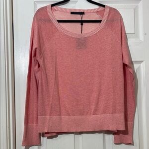 NWT Raffi Women's Cashmere Cotton Blend Coral Crew Neck Sweater- soft